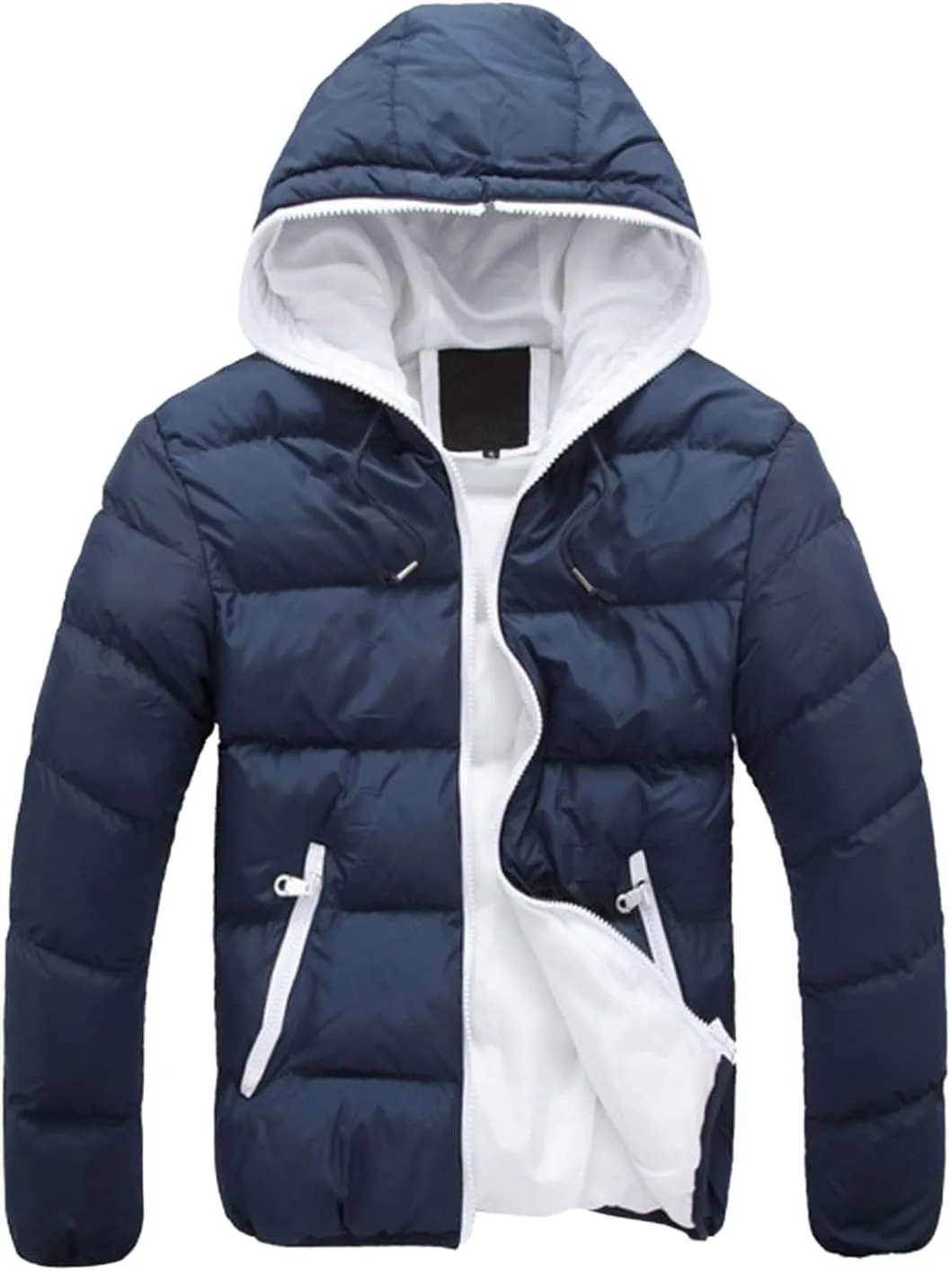 Men's Lightweight Puffer Jacket Hooded Packable Quilted Hooded Bubble Down Jackets Winter Thermal Thick Outwear