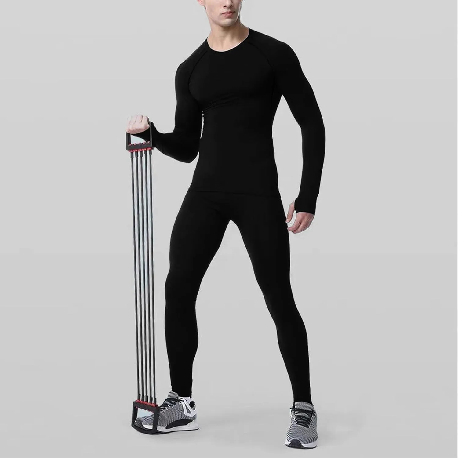 Mens Long Johns Thermal Underwear Fleece Lined Base Layer Set Winter Cold Weather Gear Warm Hunting Set Top Bottom