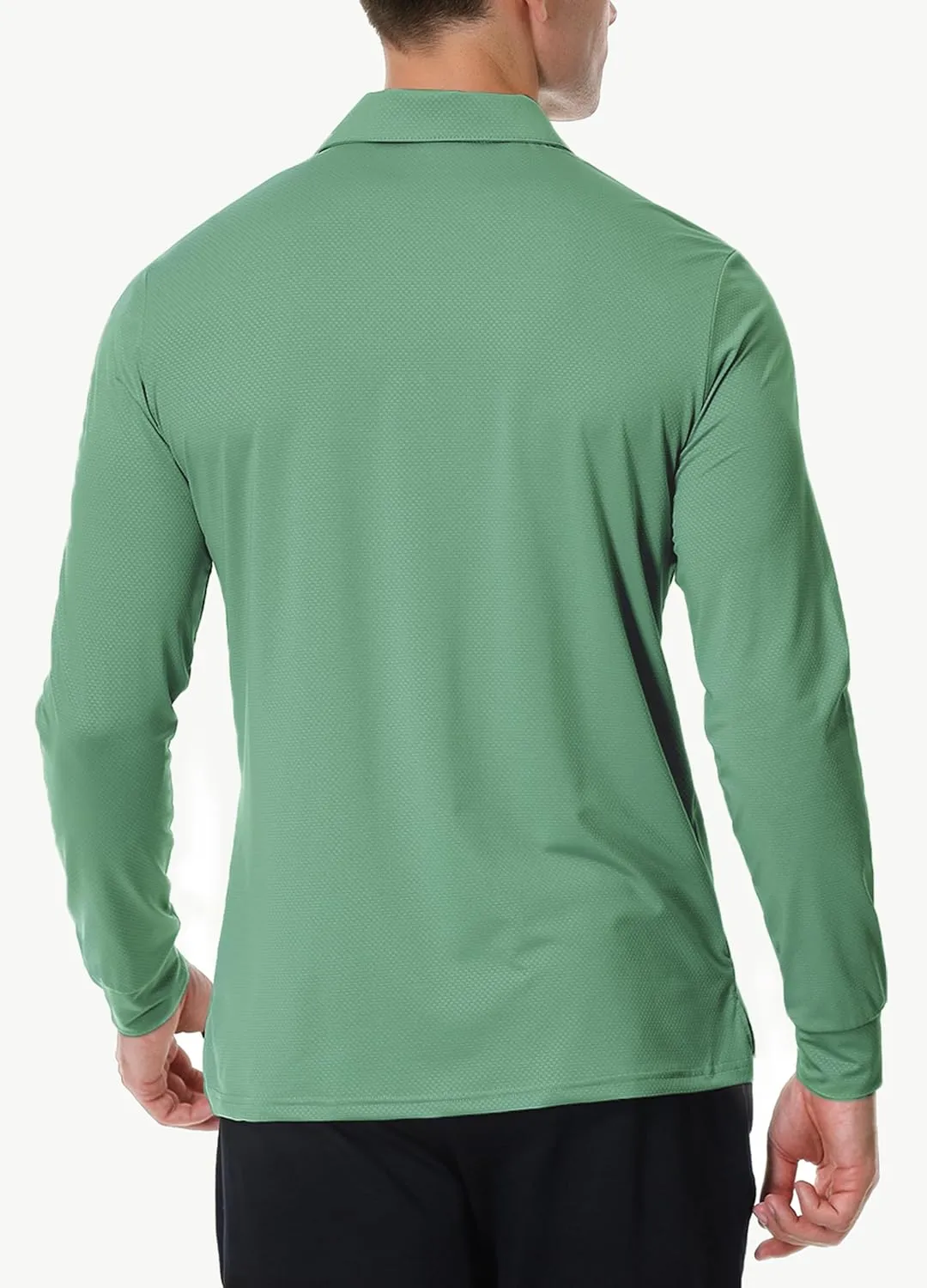 Men's Long Sleeve Golf Polo Shirts Casual Athletic Performance Dress Work Collar Shirts Lightweight Quick Dry UPF50