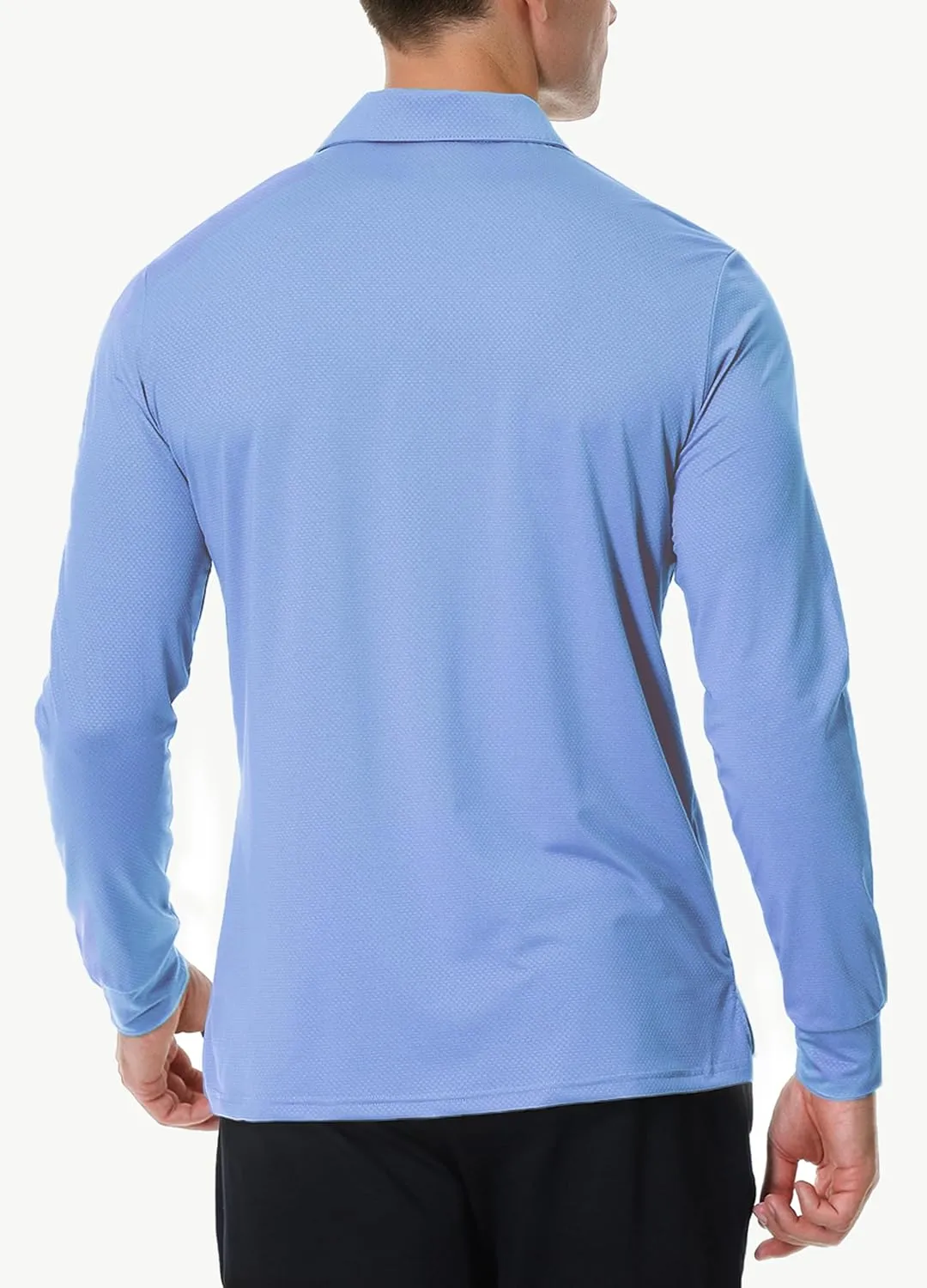 Men's Long Sleeve Golf Polo Shirts Casual Athletic Performance Dress Work Collar Shirts Lightweight Quick Dry UPF50