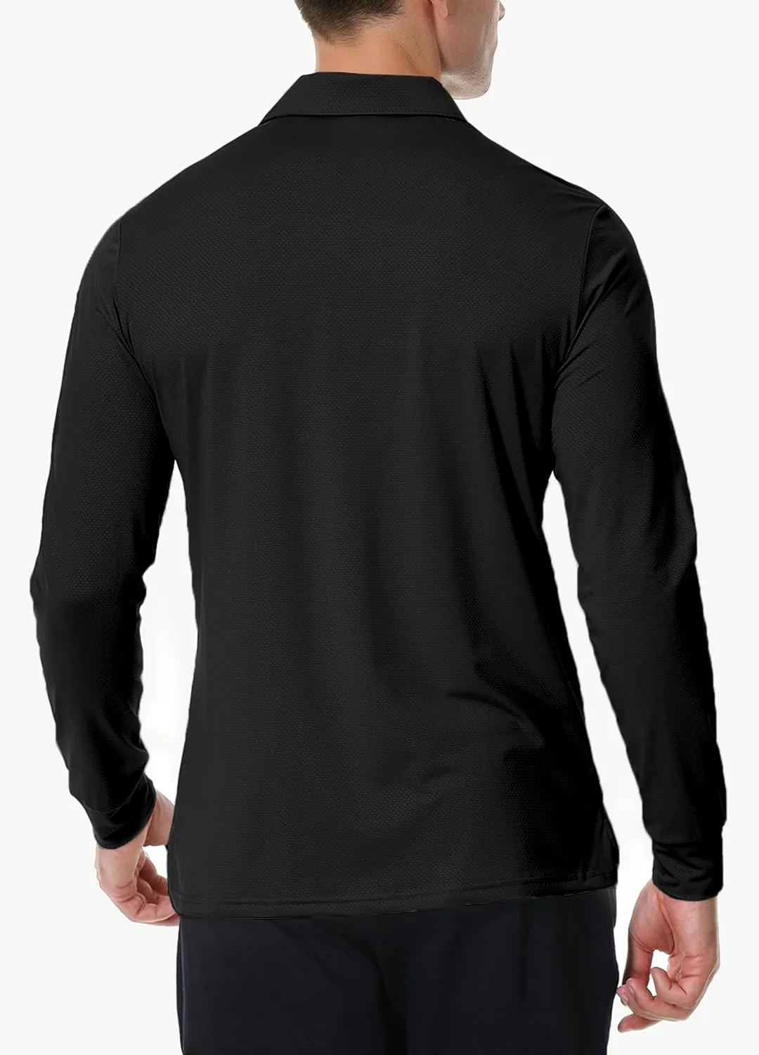 Men's Long Sleeve Golf Polo Shirts Casual Athletic Performance Dress Work Collar Shirts Lightweight Quick Dry UPF50