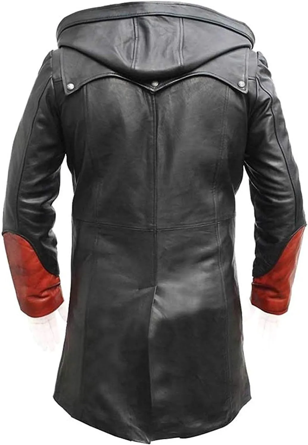 Men's Maroon Leather Trench Coat – Game-Inspired Long Cosplay Costume Jacket