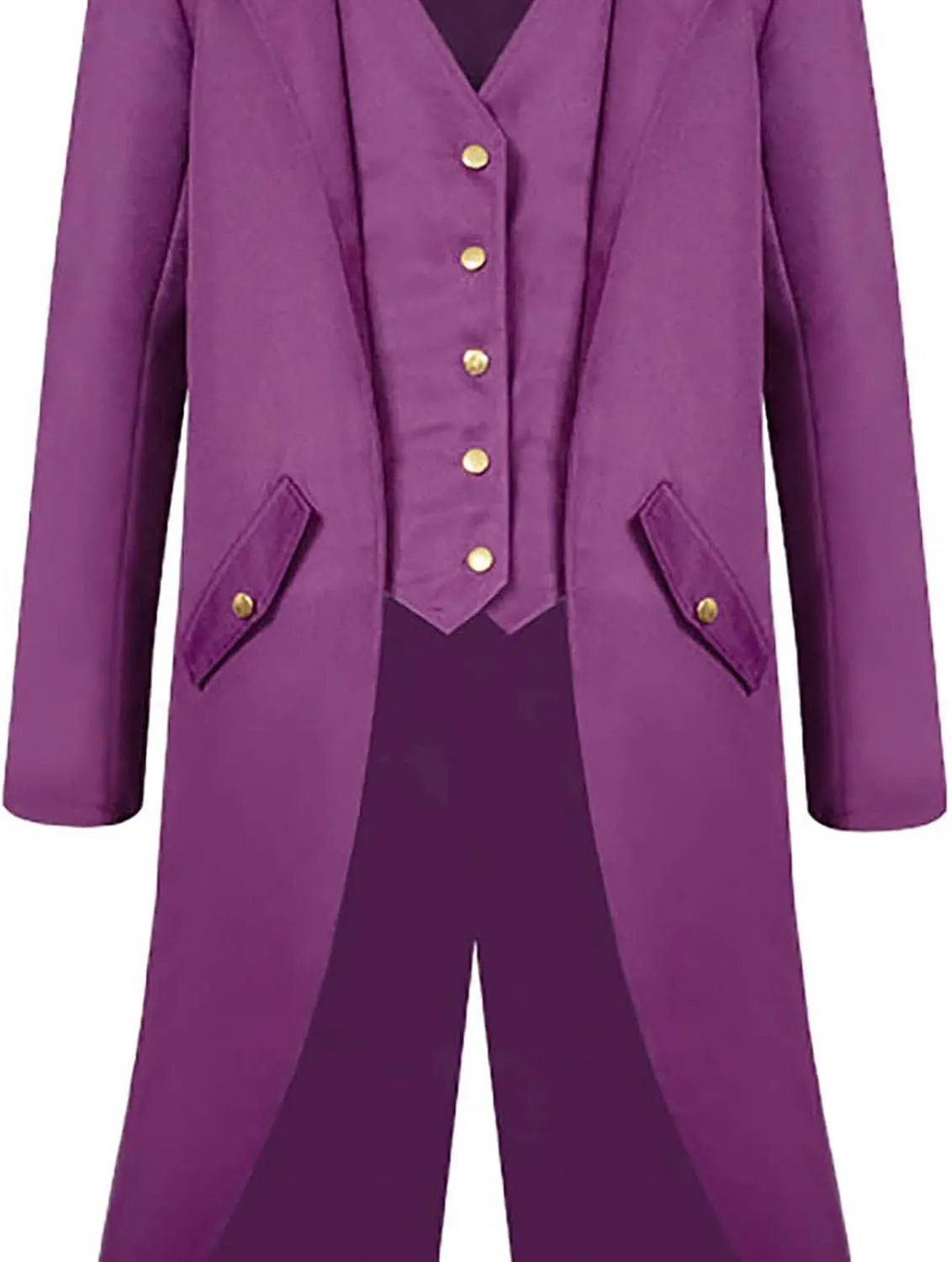 Mens Medieval Steampunk Tailcoat Victorian Prince Jacket Frock Coat Halloween Gothic Jacket Vintage Trench Coat