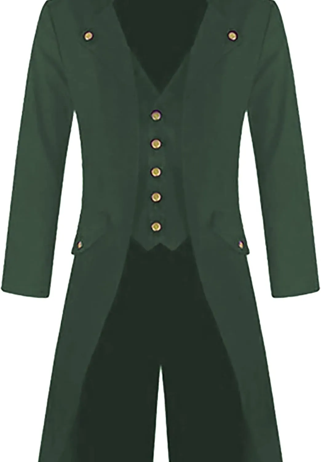 Mens Medieval Steampunk Tailcoat Victorian Prince Jacket Frock Coat Halloween Gothic Jacket Vintage Trench Coat