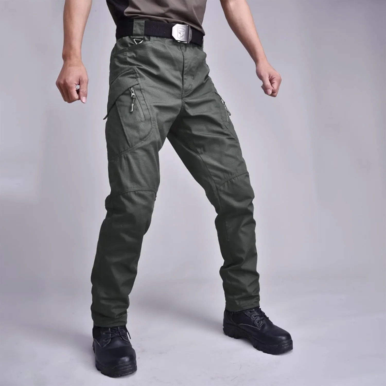 Men's Military Cargo Tactical Pants 2025 Ripstop Stretch Relaxed Fit Trousers Outdoor Hiking Pants with Multi Pockets