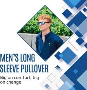 Men's Performance Quarter-Zip Pullover, Performance Athletic Long Sleeve Mock Neck Moisture (Light Navy)