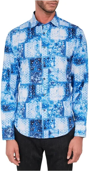 Mens Performance Stretch Button Up Shirt
