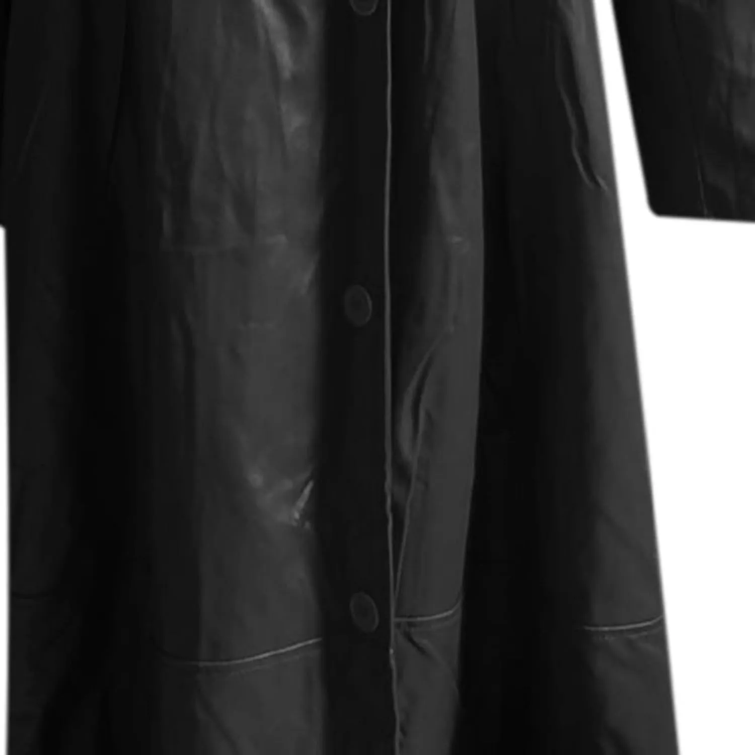 Mens Retro Leather Jacket Long Steampunk Overcoat Long Sleeve Open Front Cardigan Jacket Vintage Trench Coat