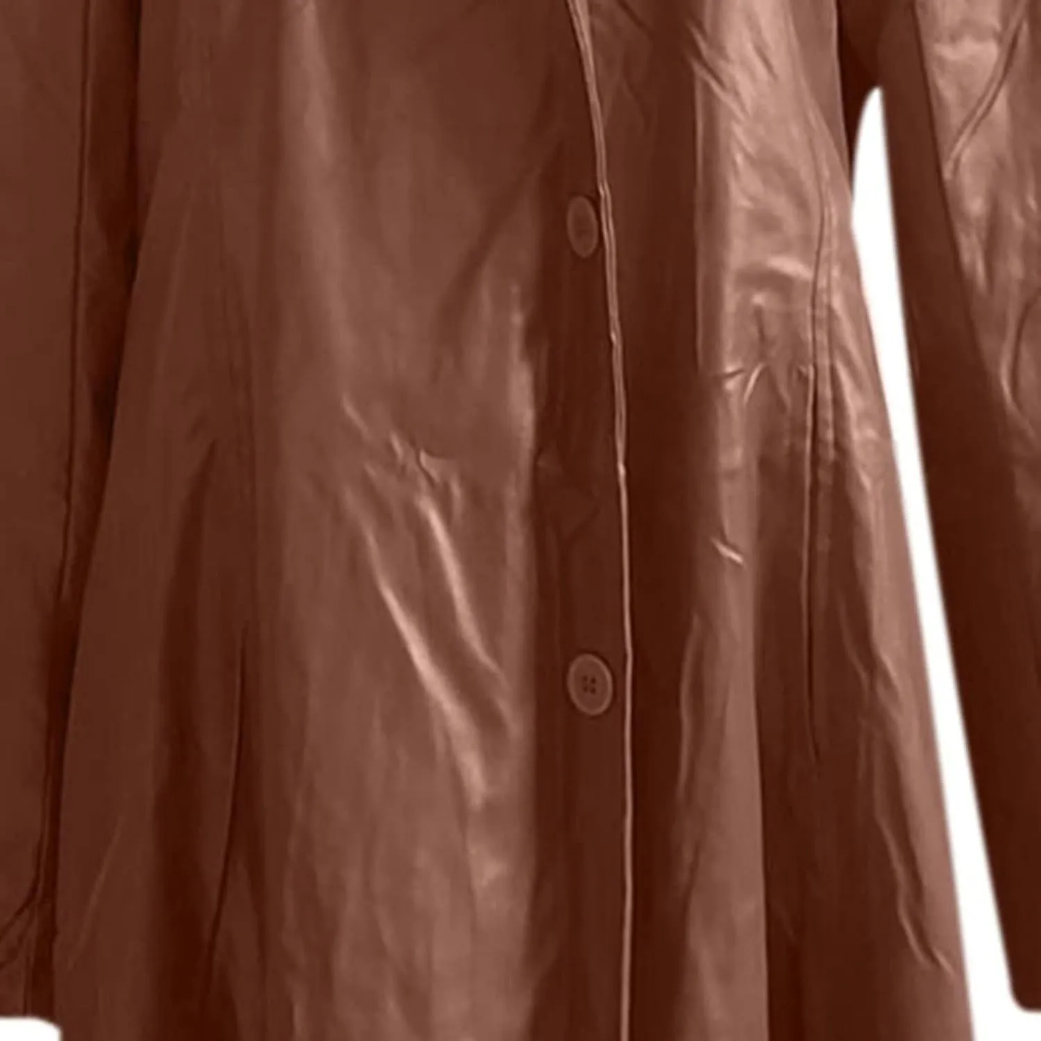 Mens Retro Leather Jacket Long Steampunk Overcoat Long Sleeve Open Front Cardigan Jacket Vintage Trench Coat