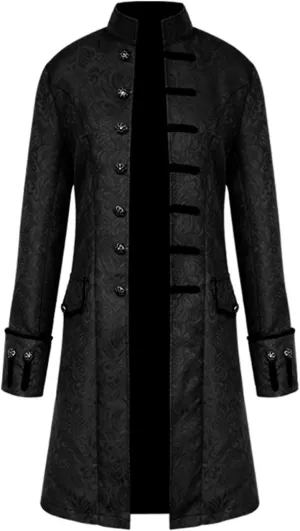Men's Steampunk Coat Colonial Jacket Vintage Medieval Victorian Costume Tailcoat
