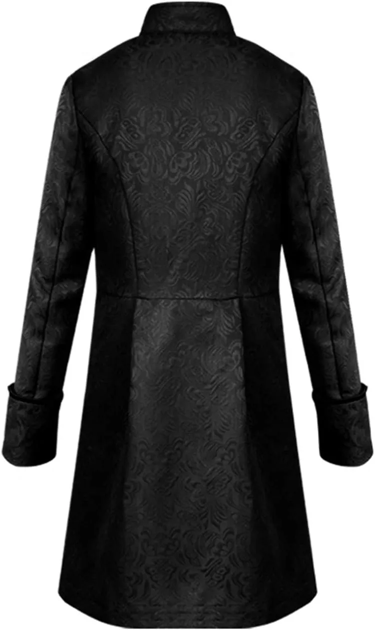 Men's Steampunk Coat Colonial Jacket Vintage Medieval Victorian Costume Tailcoat
