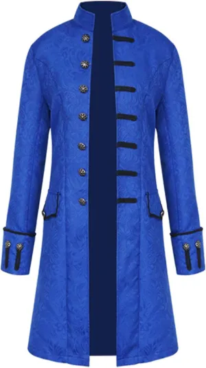 Men's Steampunk Coat Colonial Jacket Vintage Medieval Victorian Costume Tailcoat