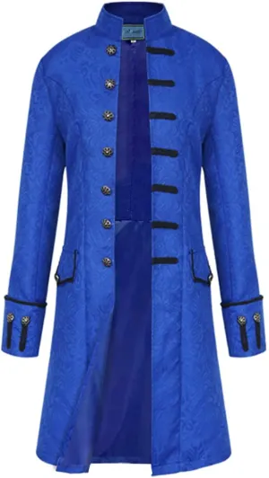 Men's Steampunk Jacket Gothic Frock Tailcoat Uniform Halloween Costume