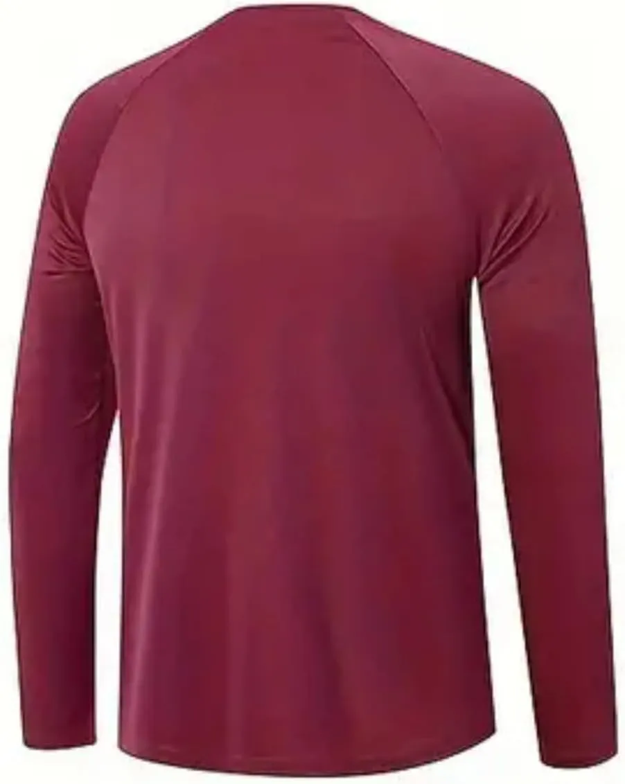 Men's UV Sun Protection Fishing Shirts Quick Dry Long Sleeve Tops Solid Color Sports Clothing Multi Packs