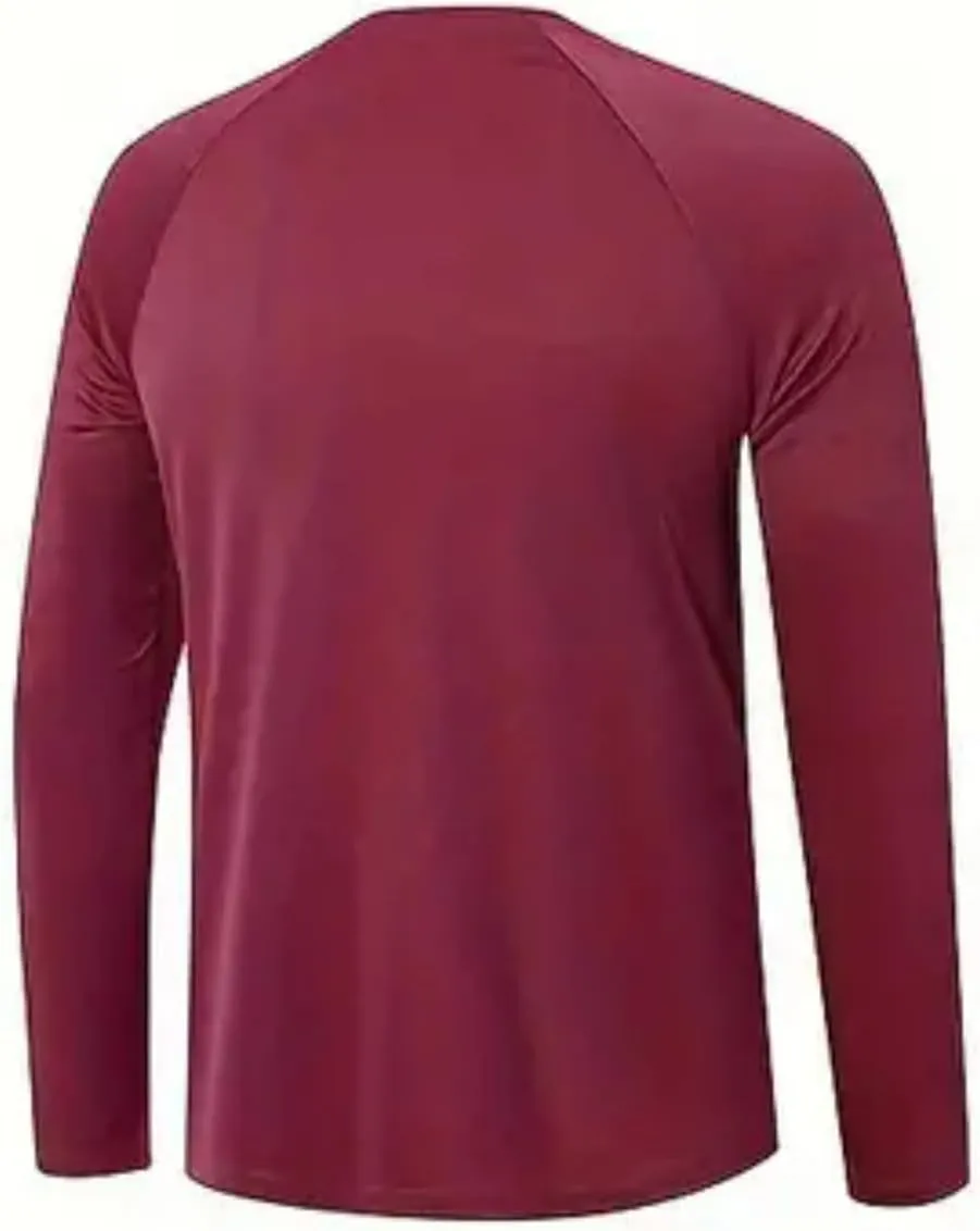 Men's UV Sun Protection Fishing Shirts Quick Dry Long Sleeve Tops Solid Color Sports Clothing Multi Packs