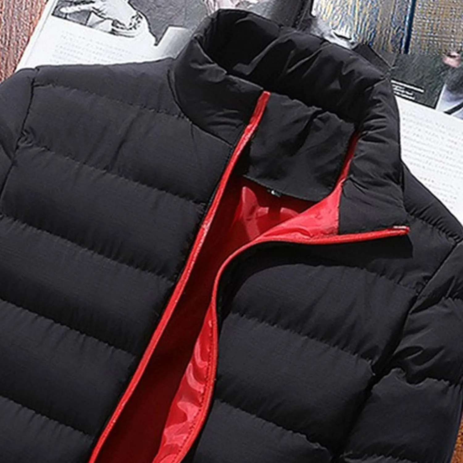 Men's Winter Down Coats Lightweight Warm Puffer Jacket Quilted Thicken Padded Coat Windproof Outerwear