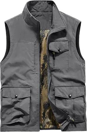 Men's Workout Hooded Tank Tops Sleeveless Hoodies Gym Workout Training Tees Bodybuilding Muscle Cut Off T-Shirts Mens Zip Up Athletic Jacket(B-Grey,Xx-Large)