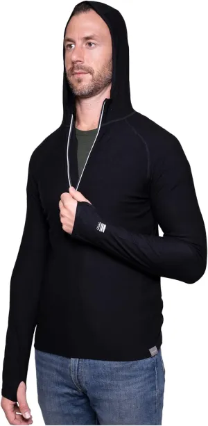 MERIWOOL Men’s Base Layer Hoodie Lightweight Merino Wool Long Sleeve Thermal