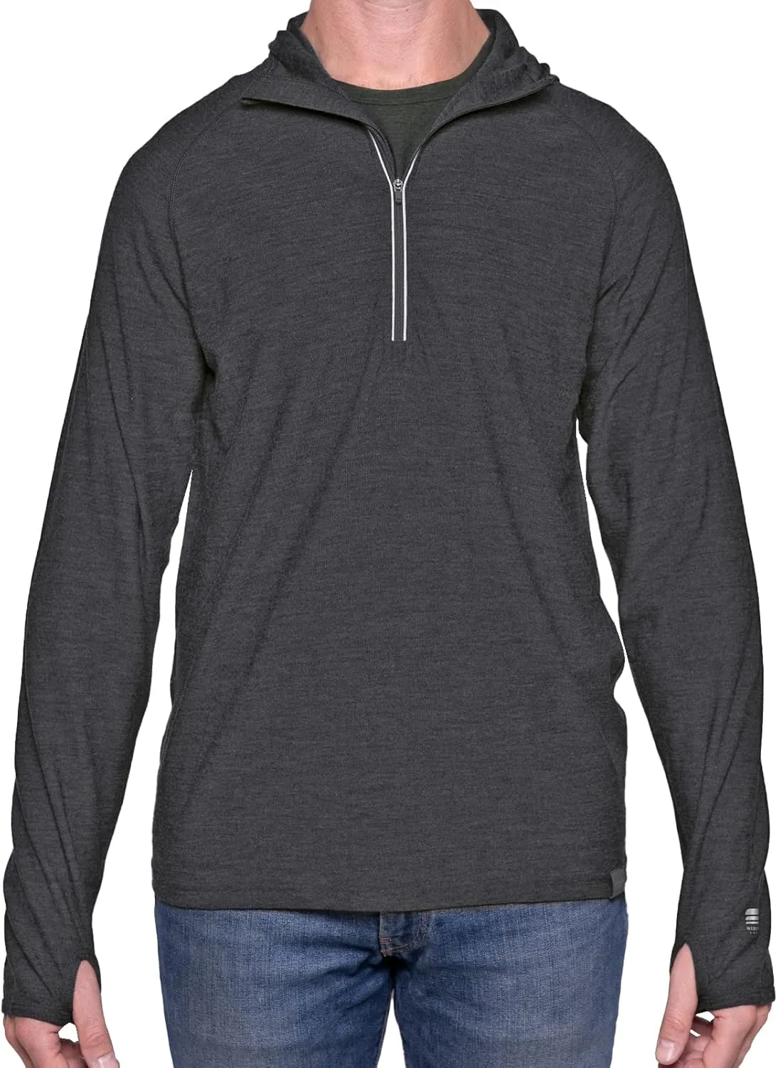 MERIWOOL Men’s Base Layer Hoodie Lightweight Merino Wool Long Sleeve Thermal