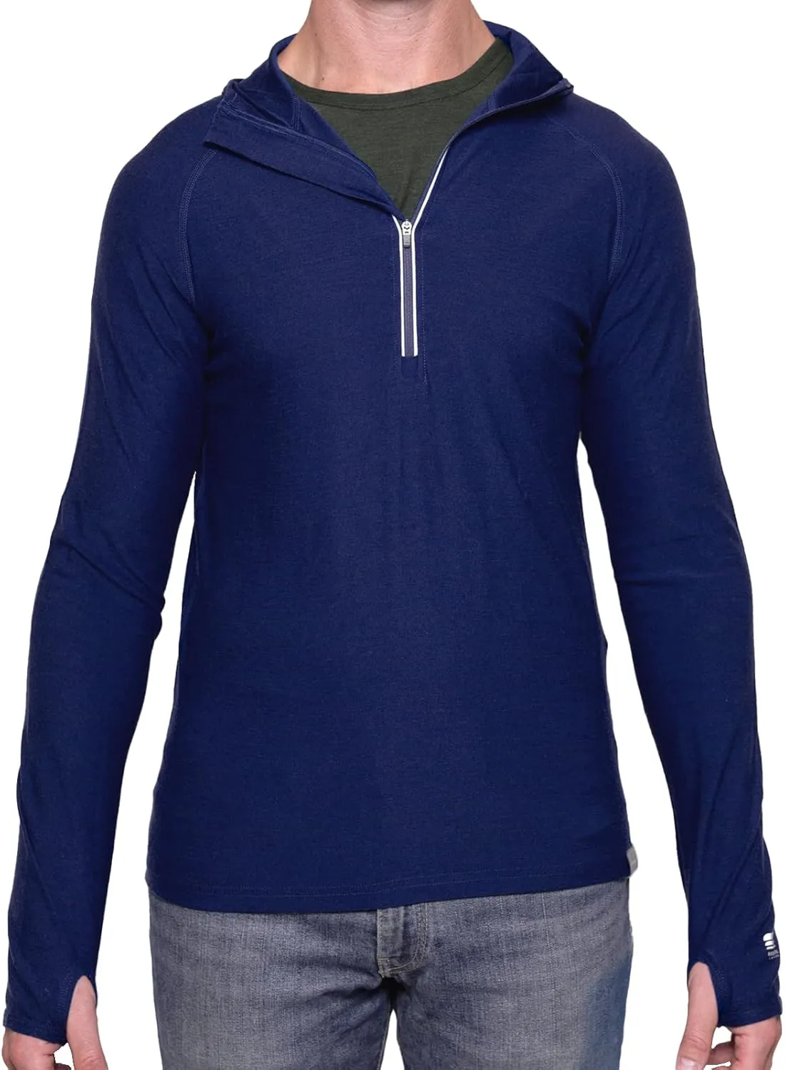 MERIWOOL Men’s Base Layer Hoodie Lightweight Merino Wool Long Sleeve Thermal