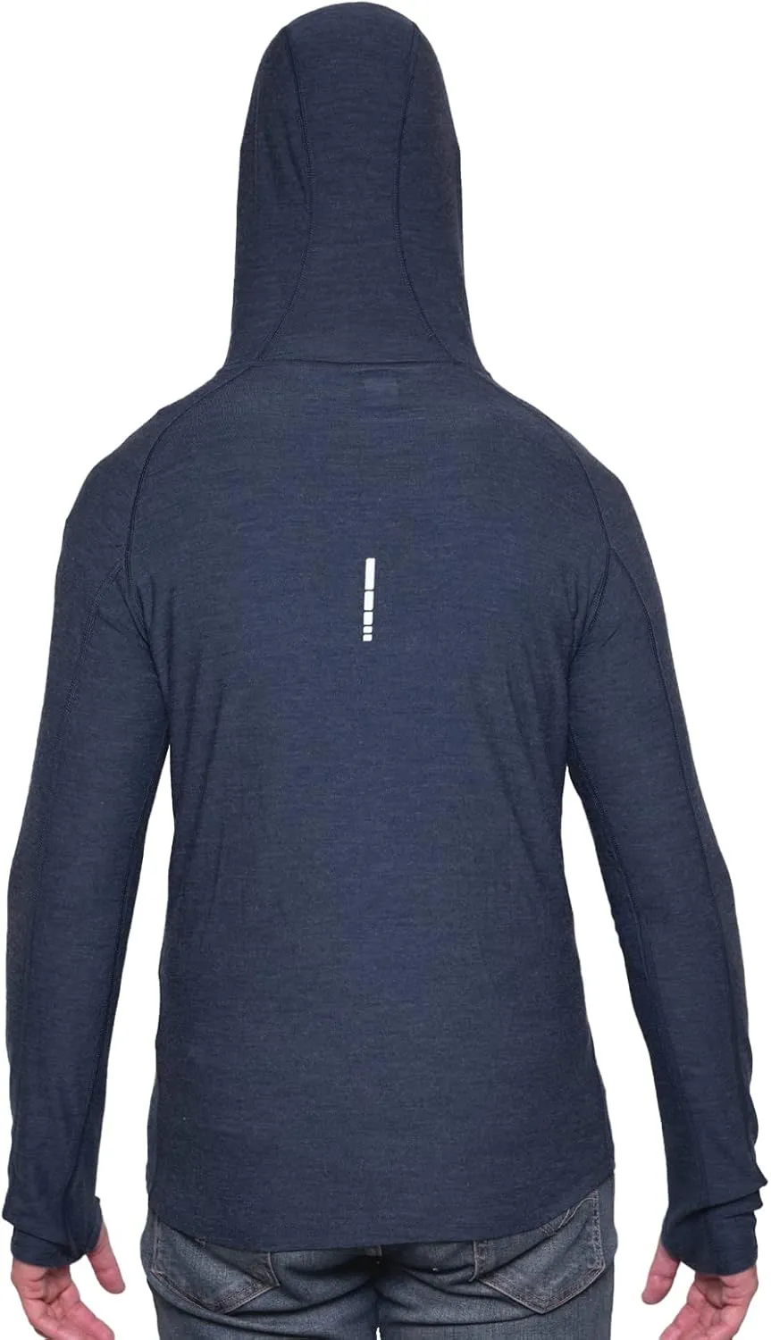 MERIWOOL Men’s Base Layer Hoodie Lightweight Merino Wool Long Sleeve Thermal
