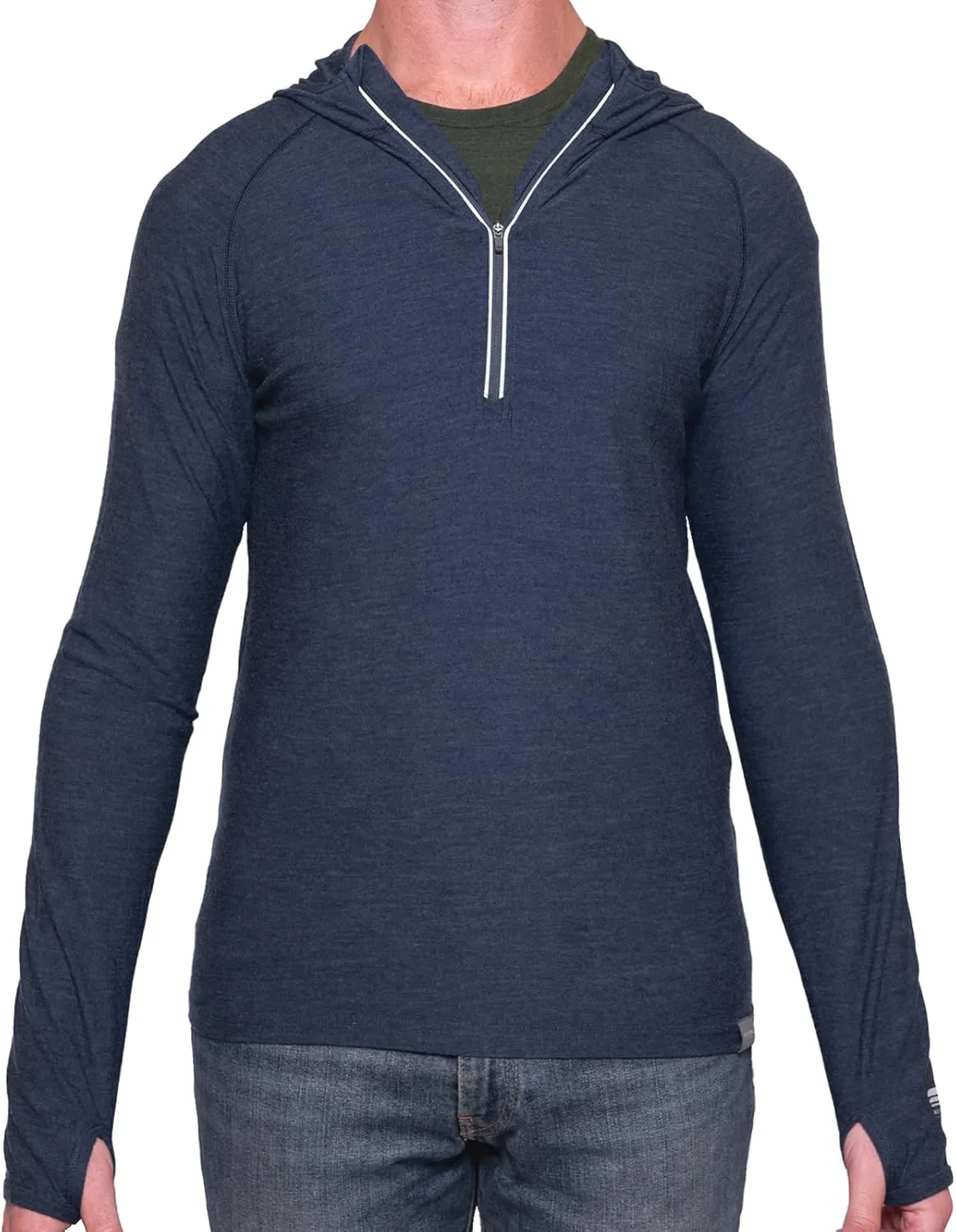 MERIWOOL Men’s Base Layer Hoodie Lightweight Merino Wool Long Sleeve Thermal