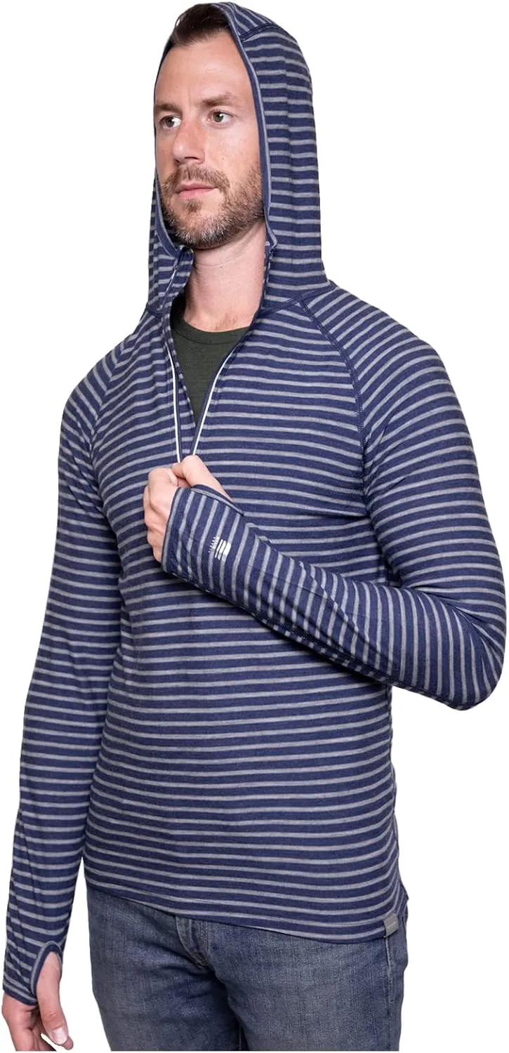 MERIWOOL Men’s Base Layer Hoodie Lightweight Merino Wool Long Sleeve Thermal
