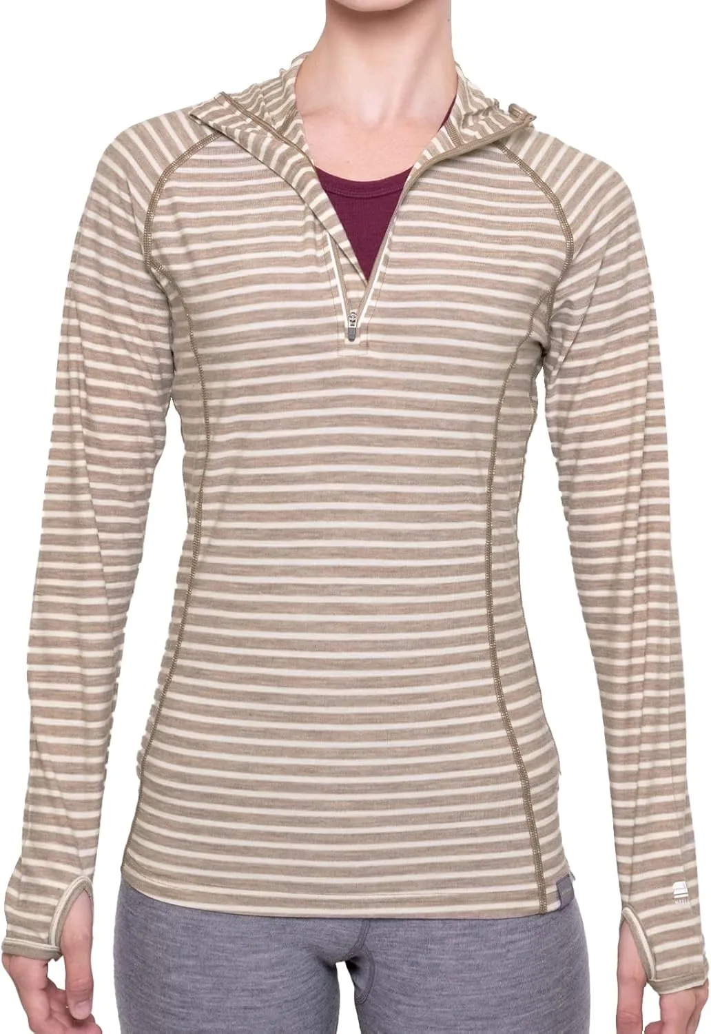 MERIWOOL Women’s Base Layer Hoodie Lightweight Merino Wool Long Sleeve Thermal