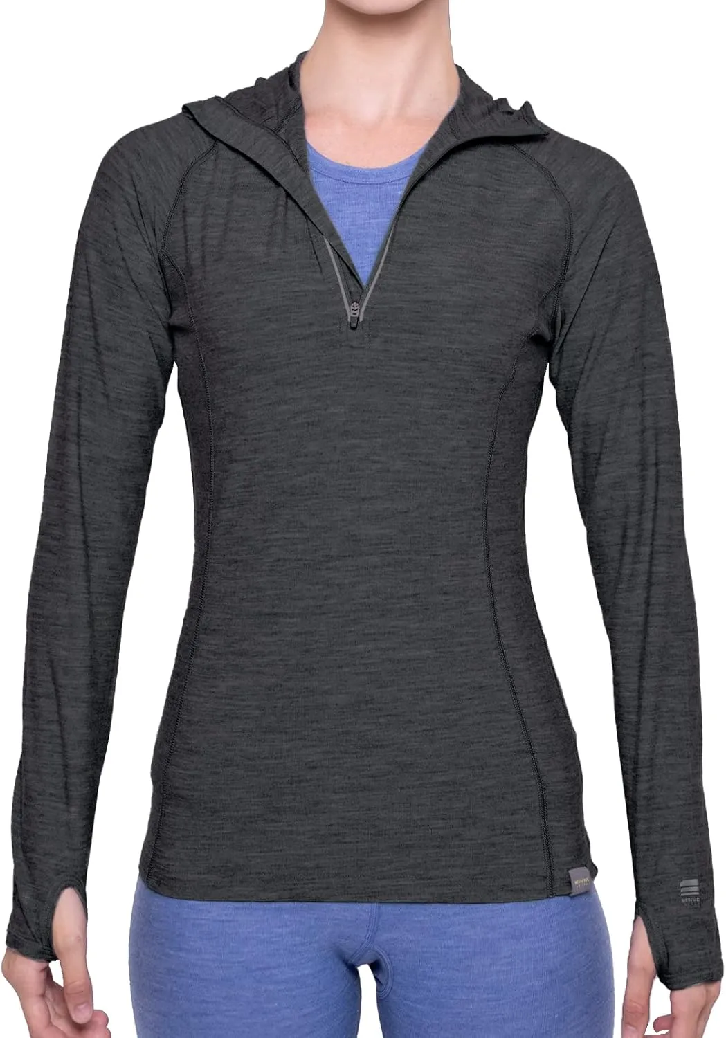 MERIWOOL Women’s Base Layer Hoodie Lightweight Merino Wool Long Sleeve Thermal
