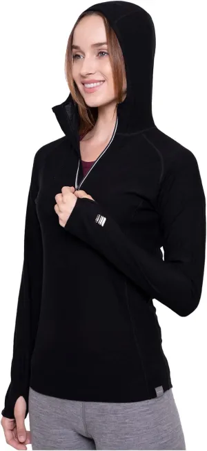 MERIWOOL Women’s Base Layer Hoodie Lightweight Merino Wool Long Sleeve Thermal