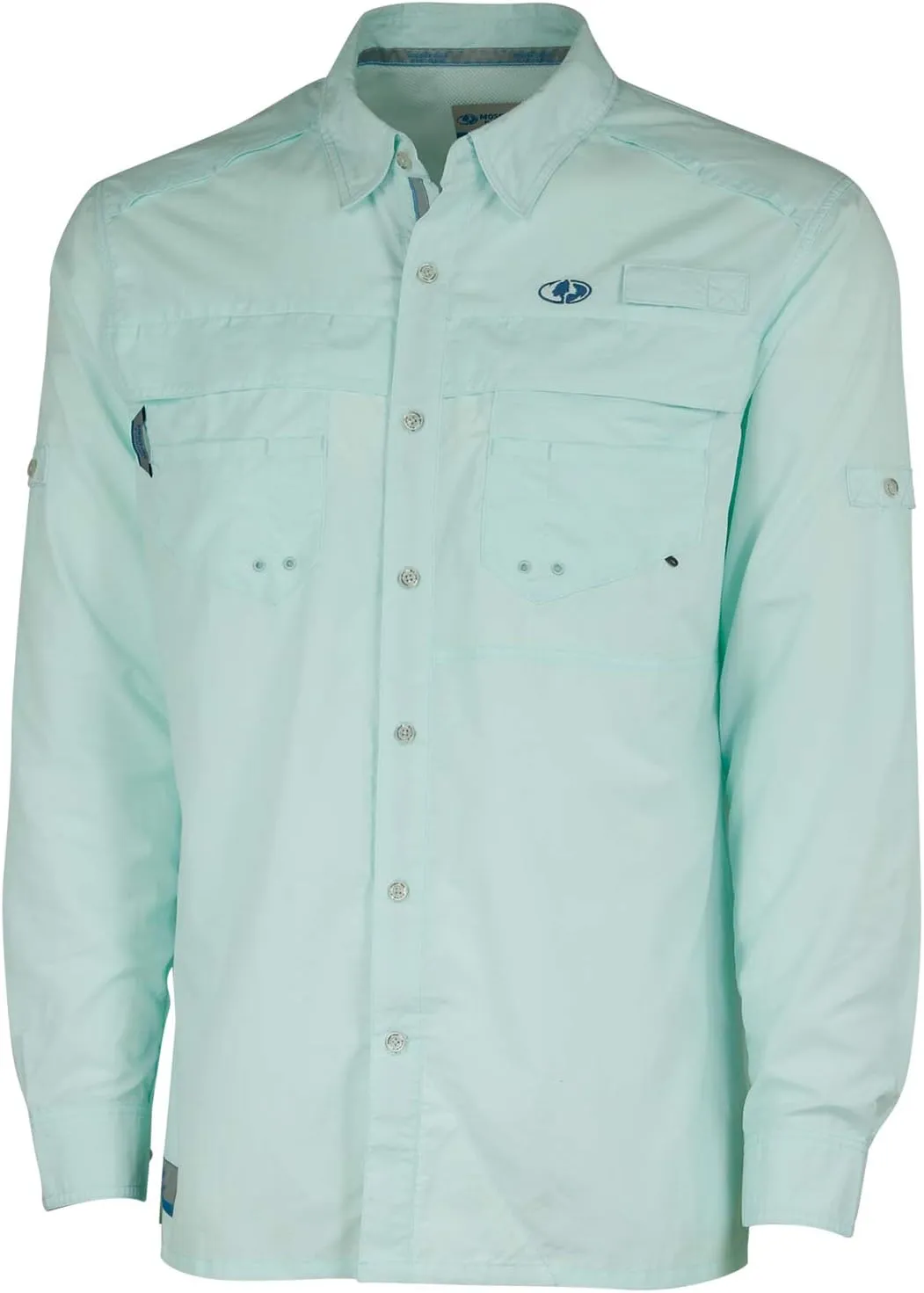 Mossy Oak Men's Long Sleeve Fishing Shirts, Quick Dry with UPF Sun Protection