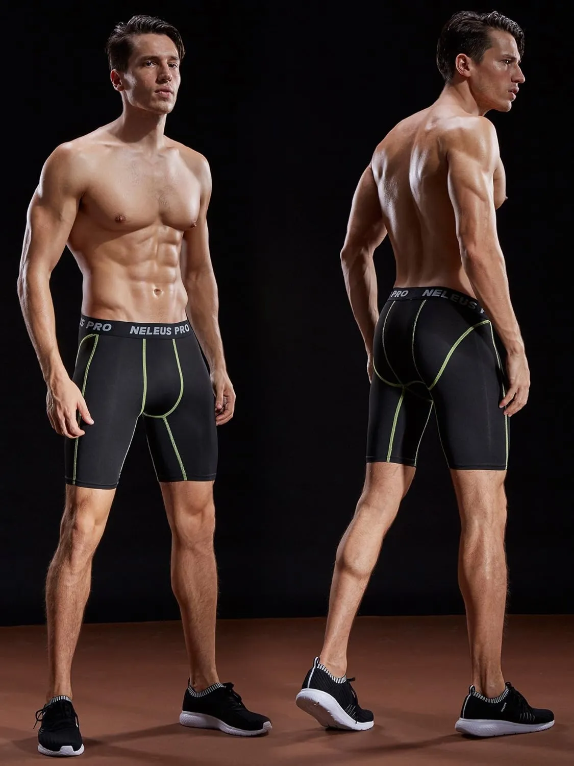 NELEUS 3 or 6 Pack Compression Shorts for Men Spandex Sport Shorts Running Athletic Workout Performance Baselayer Underwear
