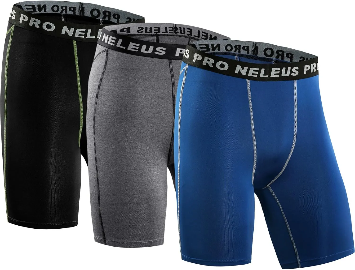 NELEUS 3 or 6 Pack Compression Shorts for Men Spandex Sport Shorts Running Athletic Workout Performance Baselayer Underwear