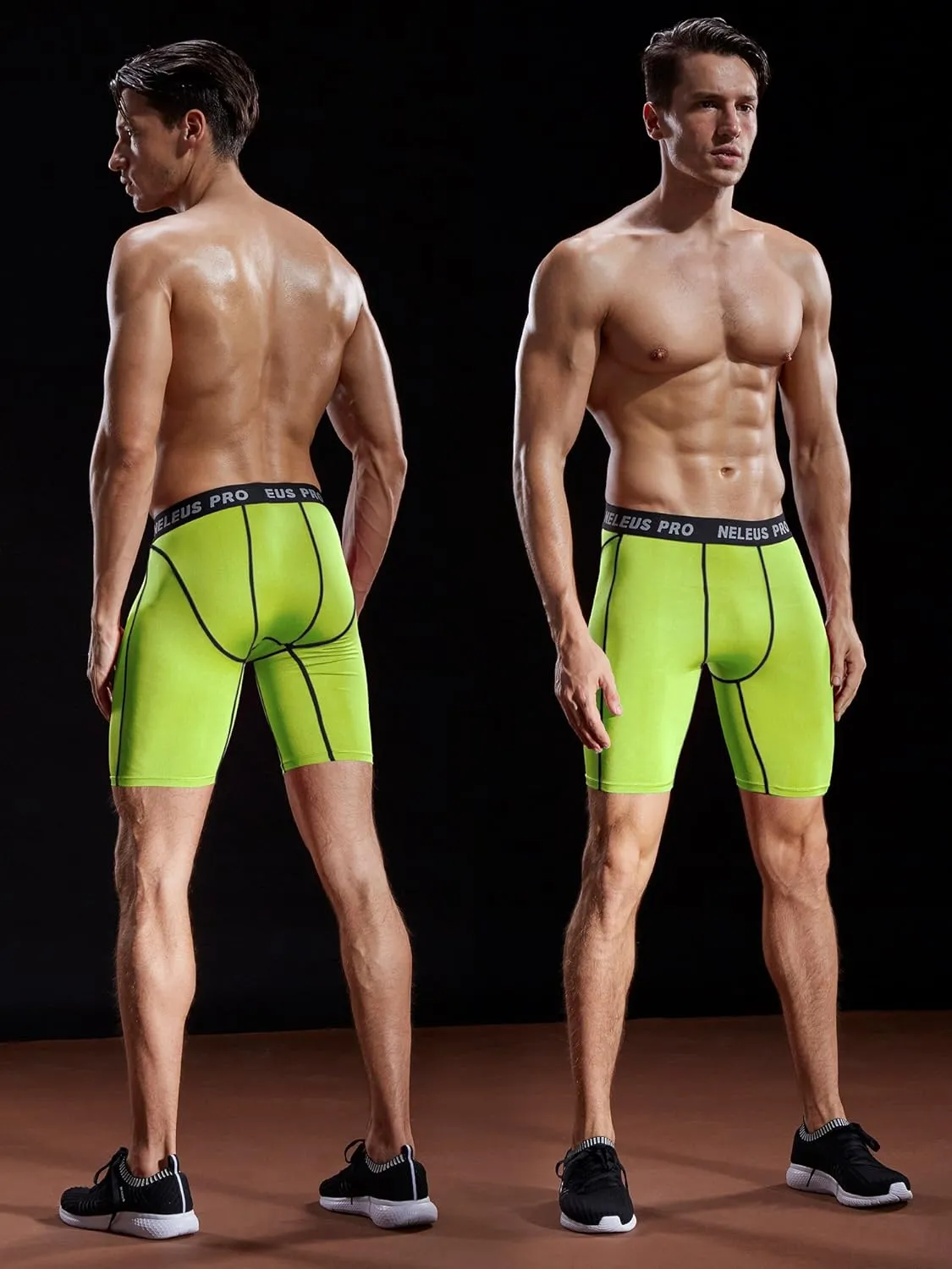 NELEUS 3 or 6 Pack Compression Shorts for Men Spandex Sport Shorts Running Athletic Workout Performance Baselayer Underwear