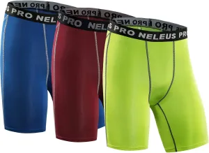 NELEUS 3 or 6 Pack Compression Shorts for Men Spandex Sport Shorts Running Athletic Workout Performance Baselayer Underwear