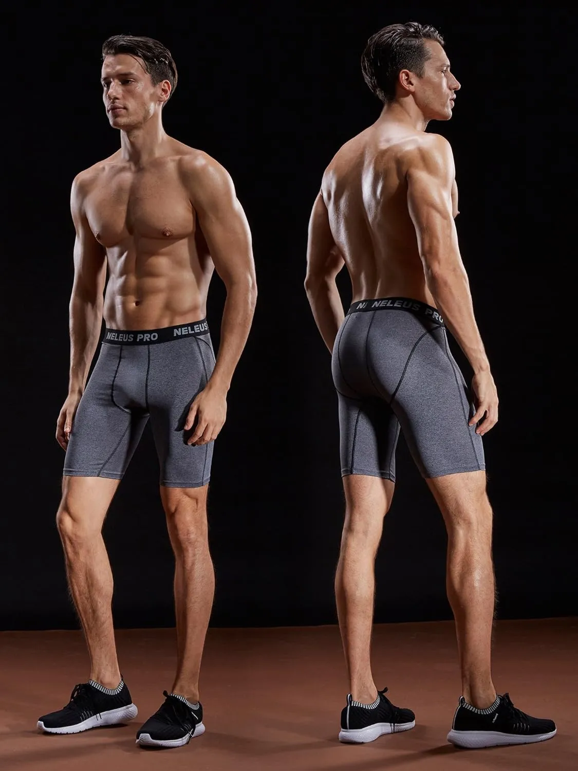 NELEUS 3 or 6 Pack Compression Shorts for Men Spandex Sport Shorts Running Athletic Workout Performance Baselayer Underwear
