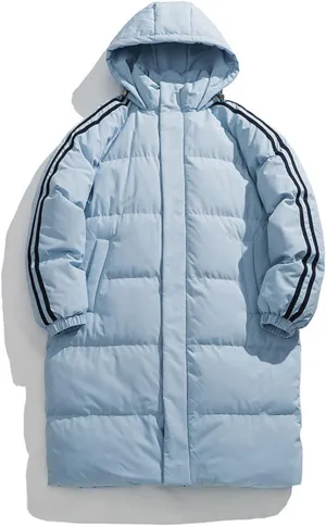 Puffer Jacket Men's and Women's Insulated Down Coat Fashionable Long Hooded Casual Outdoor Wear