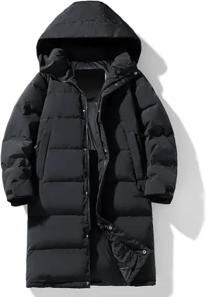 Puffer Jacket Men's and Women's Insulated Down Coat Fashionable Long Hooded Casual Outdoor Wear