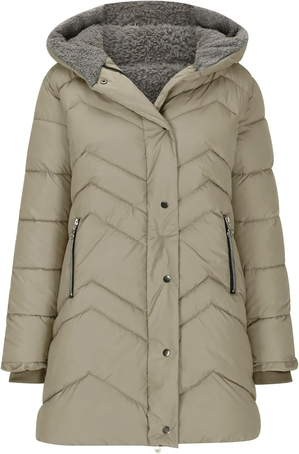 Puffy Winter Puffer Coat for Women Thicken Jacket Waterproof Warm Maxi down Jacket Faux Fur Parka with Hood down Coat