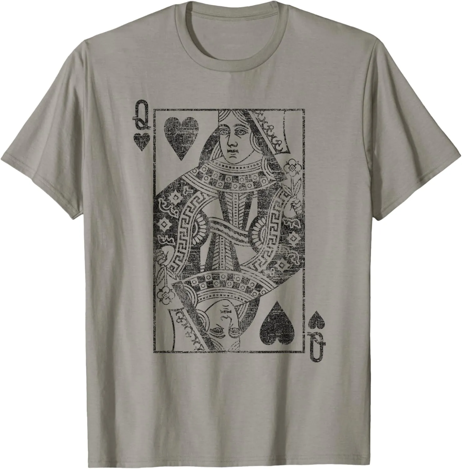 Queen of Hearts Playing Cards Costume Poker Distressed T-Shirt