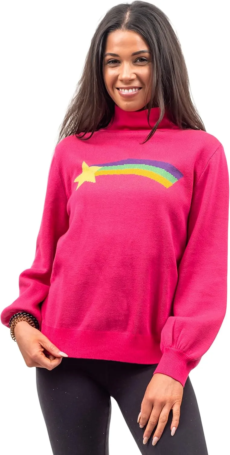Rainbow Star Pink Pines Cartoon Cosplay Sweater, Full Knitted Halloween Costume