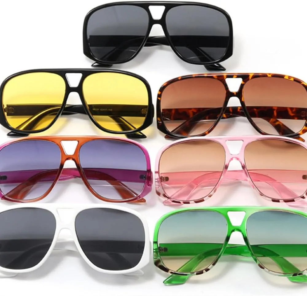 Retro Women Sunglasses For Women Men Fashion Oversized Double Bridge Sun Glasses Shades UV400 Eyeglasses