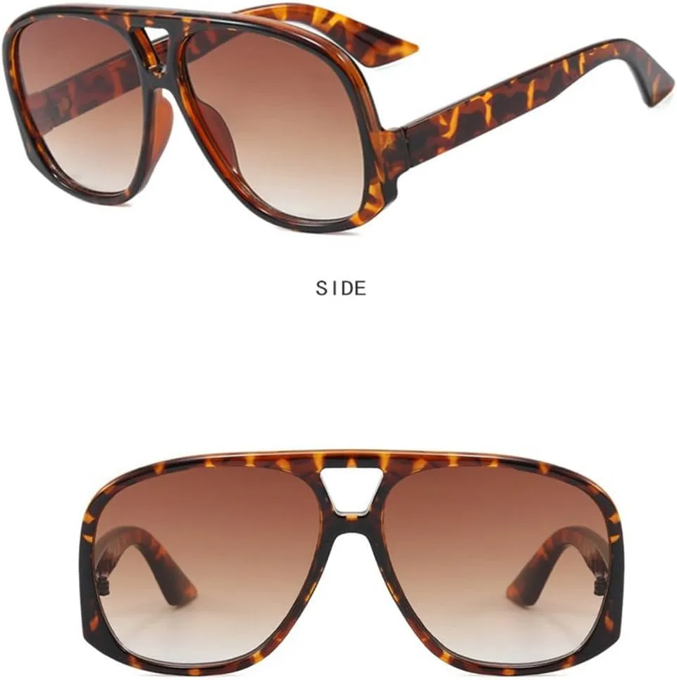 Retro Women Sunglasses For Women Men Fashion Oversized Double Bridge Sun Glasses Shades UV400 Eyeglasses