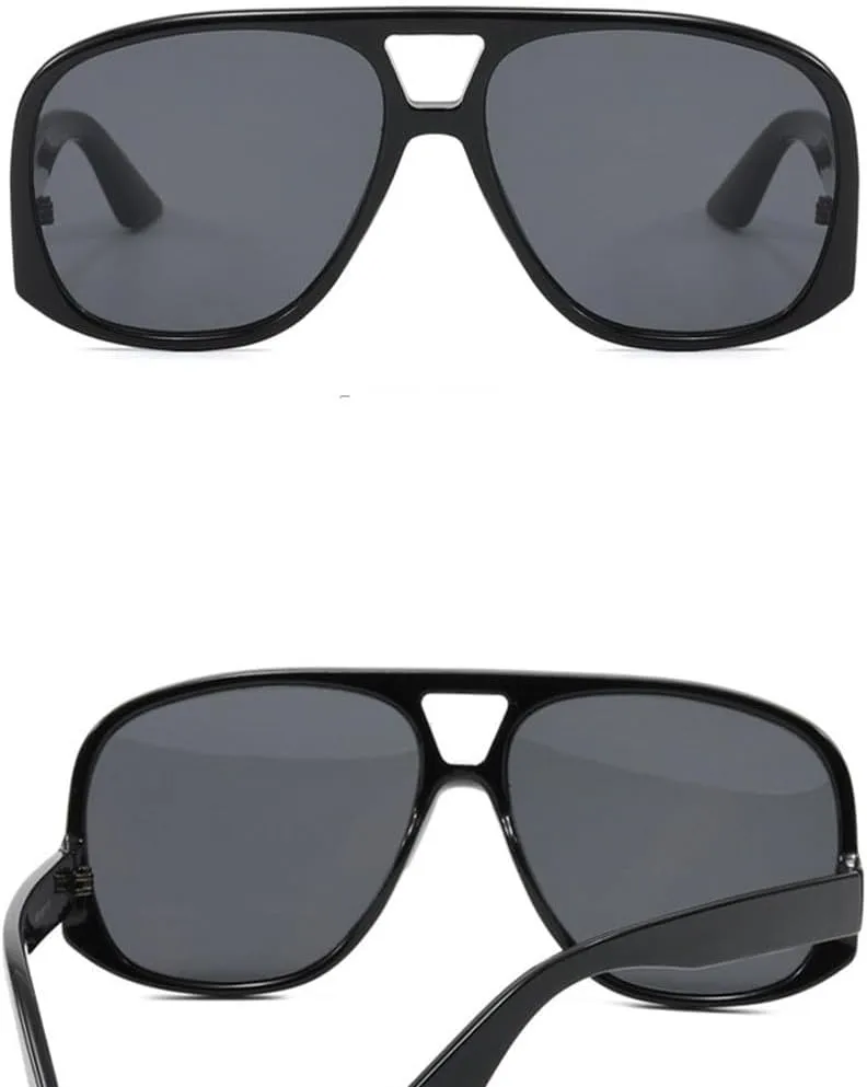 Retro Women Sunglasses For Women Men Fashion Oversized Double Bridge Sun Glasses Shades UV400 Eyeglasses