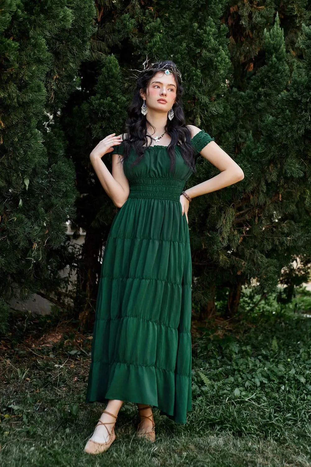 Scarlet Darkness Renaissance Costume Women Medieval Peasant Dress Pirate Viking Costumes
