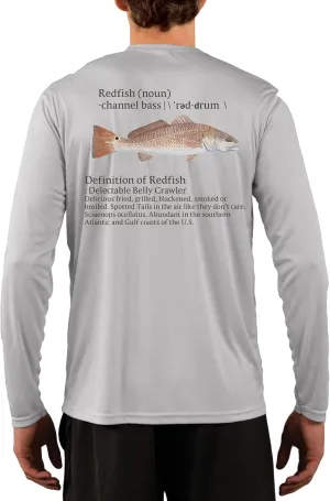 Skiff Life Redfish Red Drum Fishing Shirts Men's Quick Dry Lightweight UPF 50  Long Sleeve Shirts Moisture Wicking