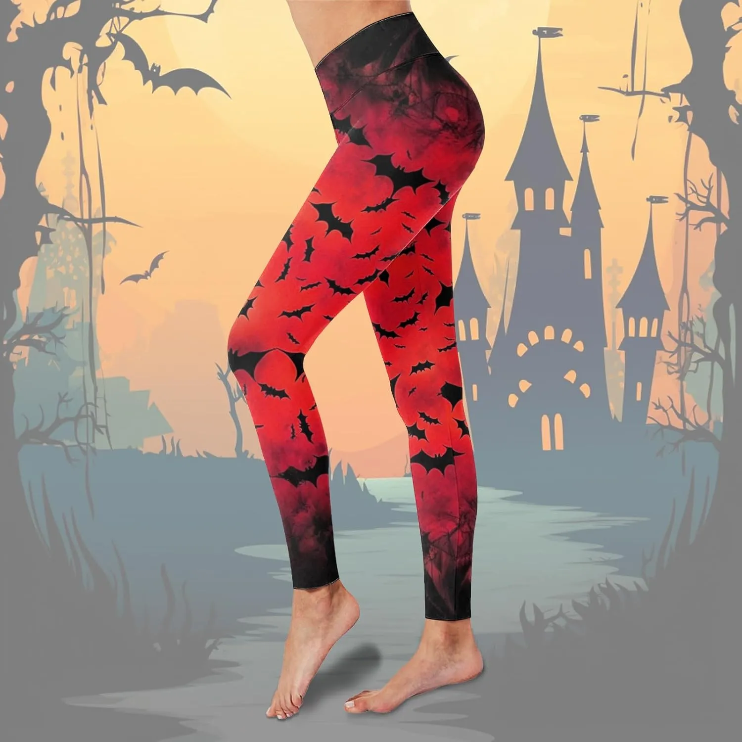 Skinny Pant Cute Halloween Leggingss Leggings for Women Butt Lift Halloween Costume Halloween Spooky Sexy Tights