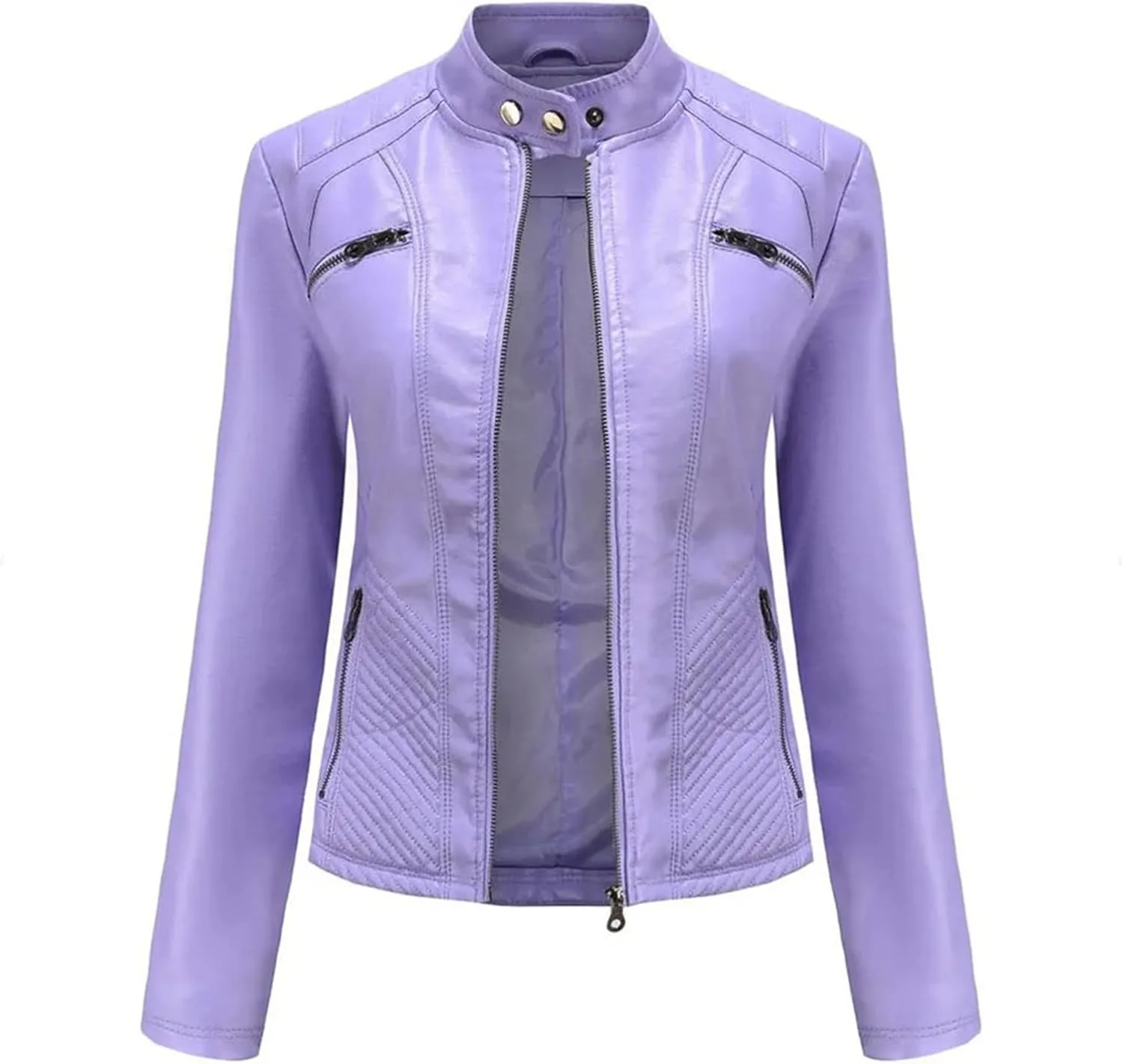 Spring Autumn Women Leather Jacket Moto Biker Zipper Jackets Red Black Apricot Coffee Coat Ladies Outerwear