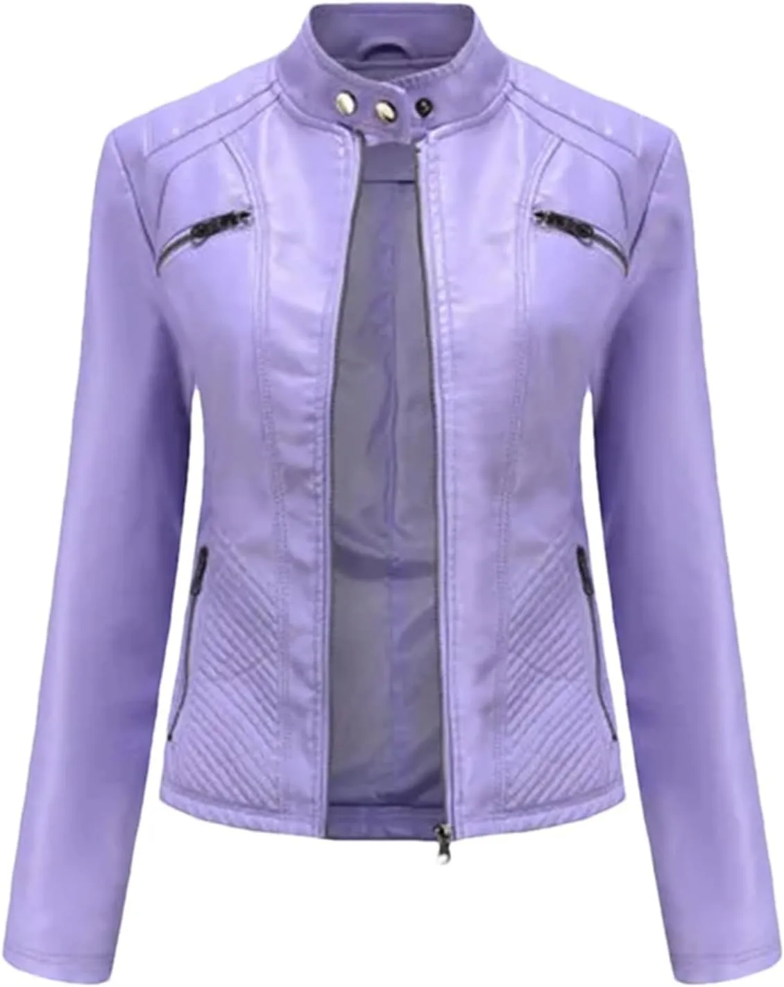 Spring Autumn Women Leather Jacket Moto Biker Zipper Jackets Red Black Apricot Coffee Coat Ladies Outerwear