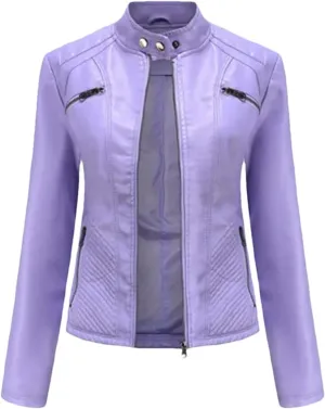 Spring Autumn Women Leather Jacket Moto Biker Zipper Jackets Red Black Apricot Coffee Coat Ladies Outerwear